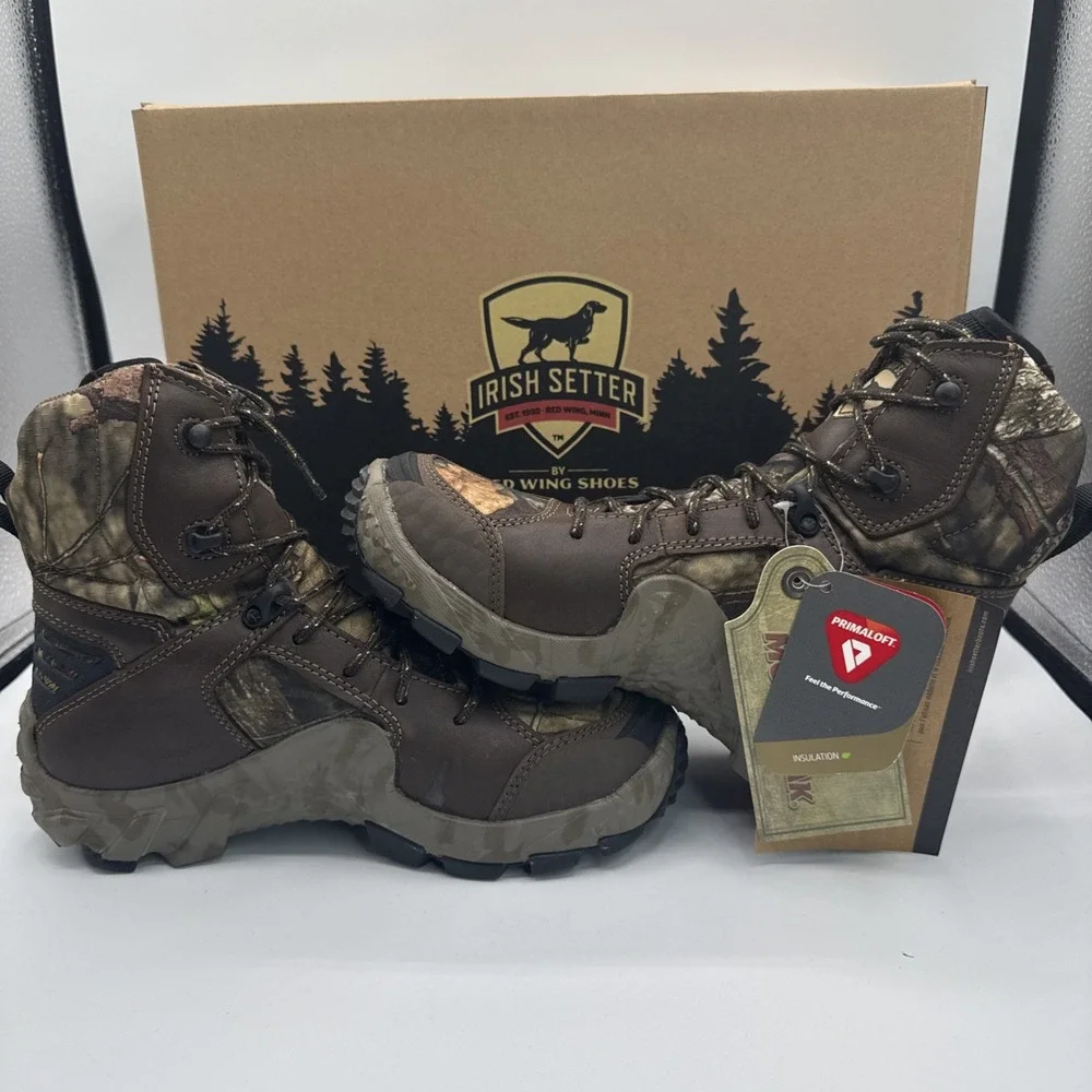 Irish Setter Boots Womens US 7.5 Brown Camo Vaprtrek Waterproof Hunting Outdoors